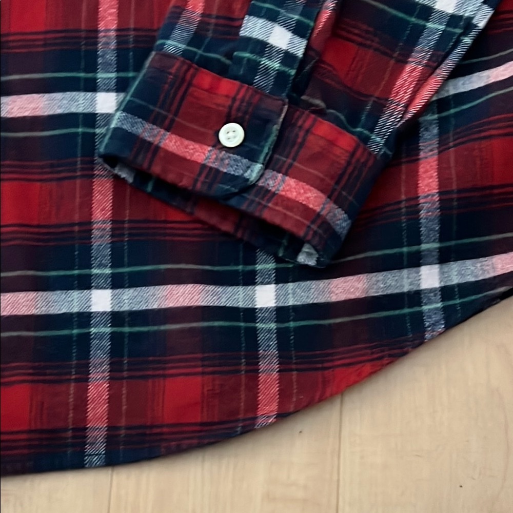 Polo by Ralph Lauren Red and Blue Plaid Casual Shirt - Picture 7 of 12